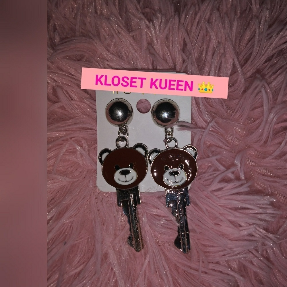 Teddy Bear Key Earring